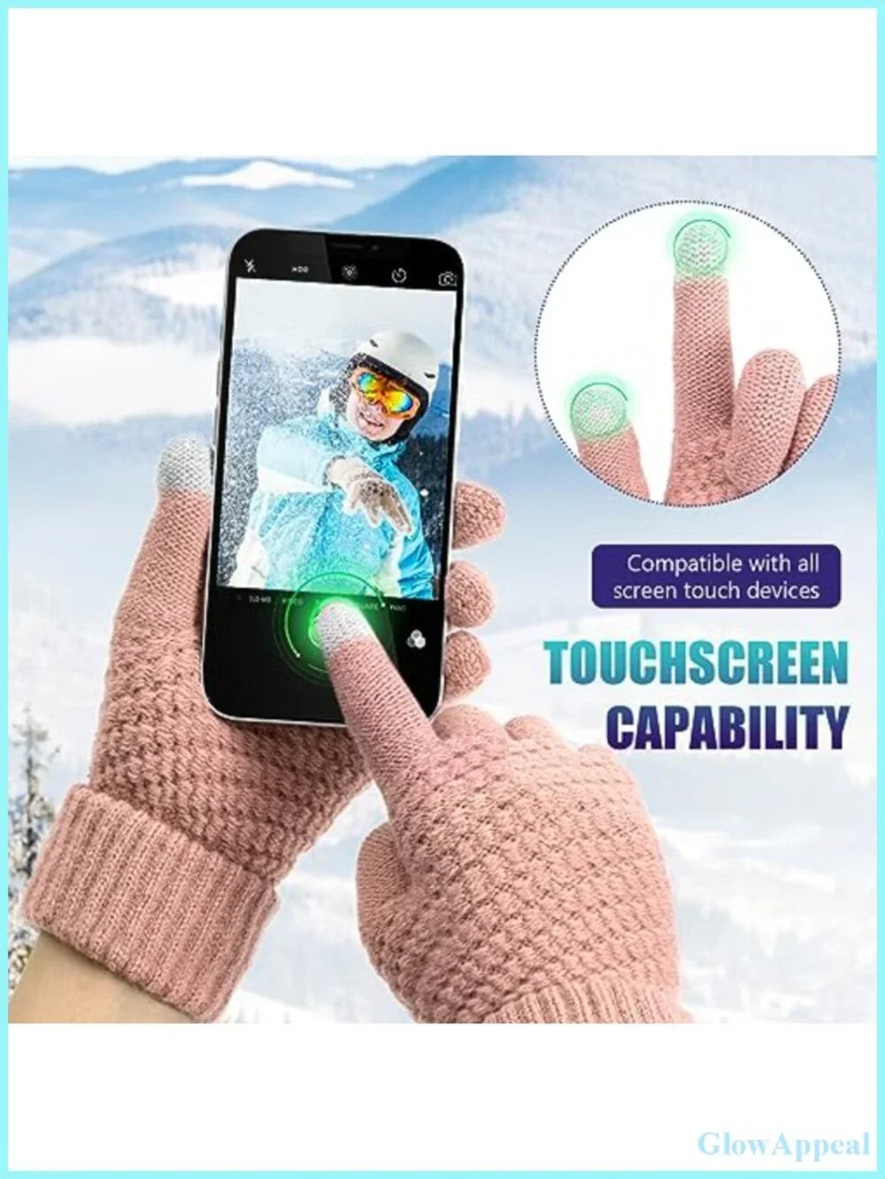 Women's Winter Gloves 4 Pack Touchscreen Acrylic Knit Gloves Fleece Lined